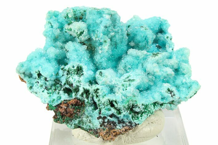 Chrysocolla Pseudomorph after Azurite with Malachite - DR Congo #280837